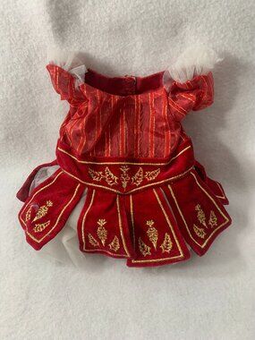 American Girl Ruby Red Ballet Outfit Tutu Dress Gold Trim Holiday Dance